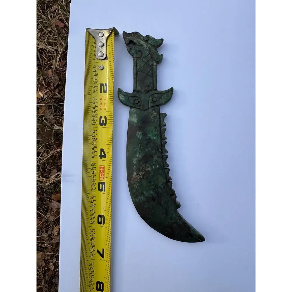Antique Chinese Hong Shan Culture Jade Dragon Knife